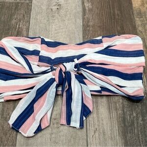 Buddy Love Womens Top Niki Striped Blue Pink White Small Strapless $59 bandeau